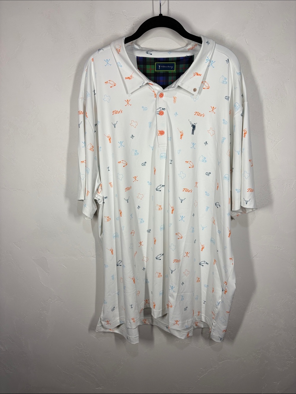 William Murry Tito’s Texas White Polo size XXXL
